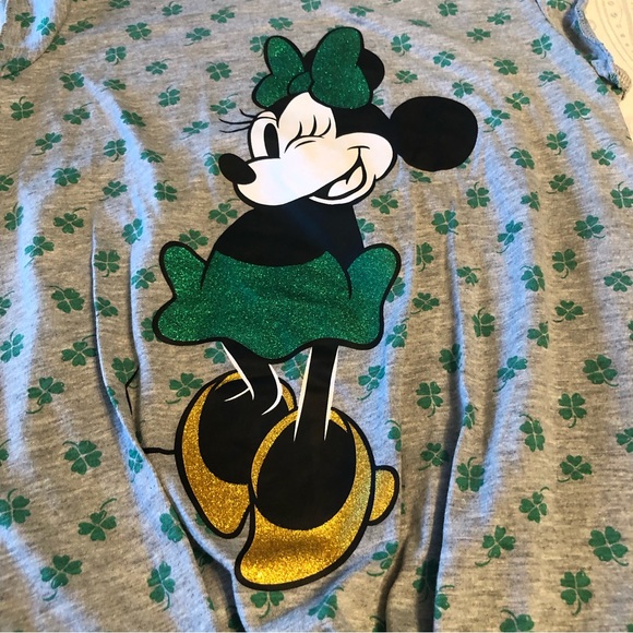 Disney Minnie Mouse Girls Size L T-Shirt Leprechaun Short Sleeves Front Tie-Up - Picture 11 of 14